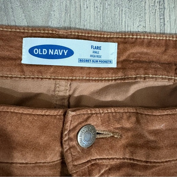 Old Navy Corduroy High Rise Ankle Flare Womens 16 Tall Brown Pants Boho Classic - Picture 2 of 11